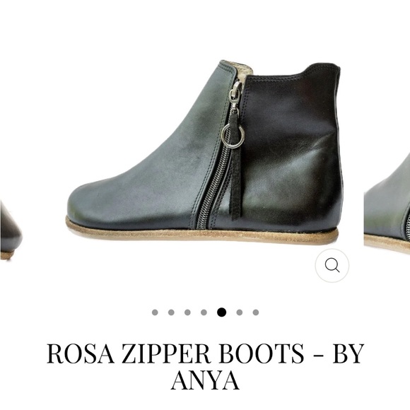 Black Ankle Boots Rosa Zipper boots barefoot shoes by Anya - Picture 4 of 13